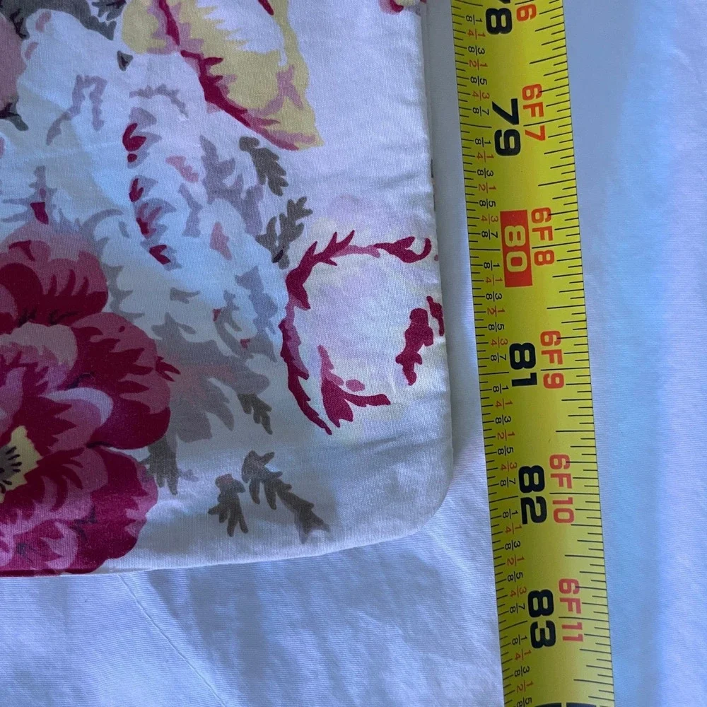 Pottery Barn Duvet Cover 2 Standard Shams Full Size Cream Cabbage Roses Stripes